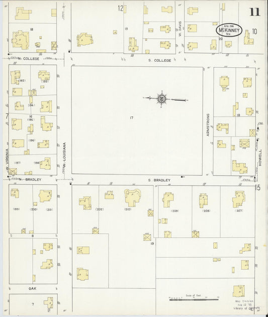 Sanborn Fire Insurance Map from McKinney, Collin County, Texas (1914), Sheet #0011 - Historic Sanborn Fire Insurance Map Print, vintage old map wall art, antique decor, genealogy gift, Texas Texas map