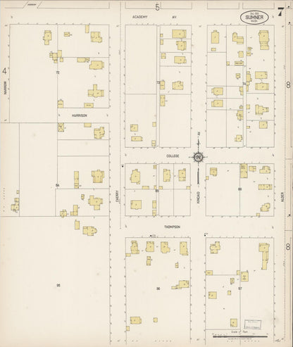 Sanborn Fire Insurance Map from Sumner, Pierce County, Washington (1919), Sheet #0007 - Complete Map Set gallery image, historic Sanborn map, vintage wall art, Washington Washington