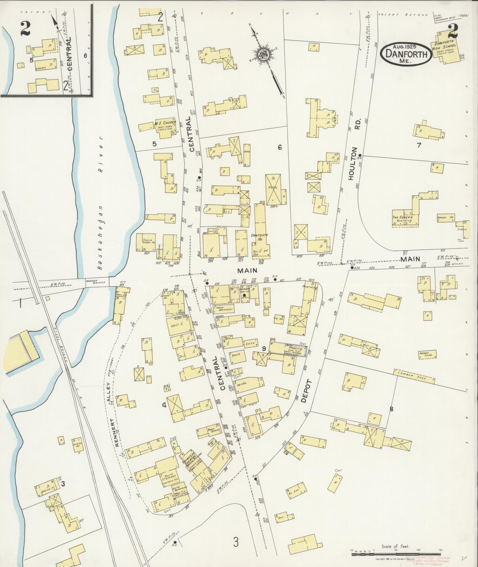 Danforth Me Map Sanborn Fire Insurance Map from Danforth, Washignton County, Maine ...