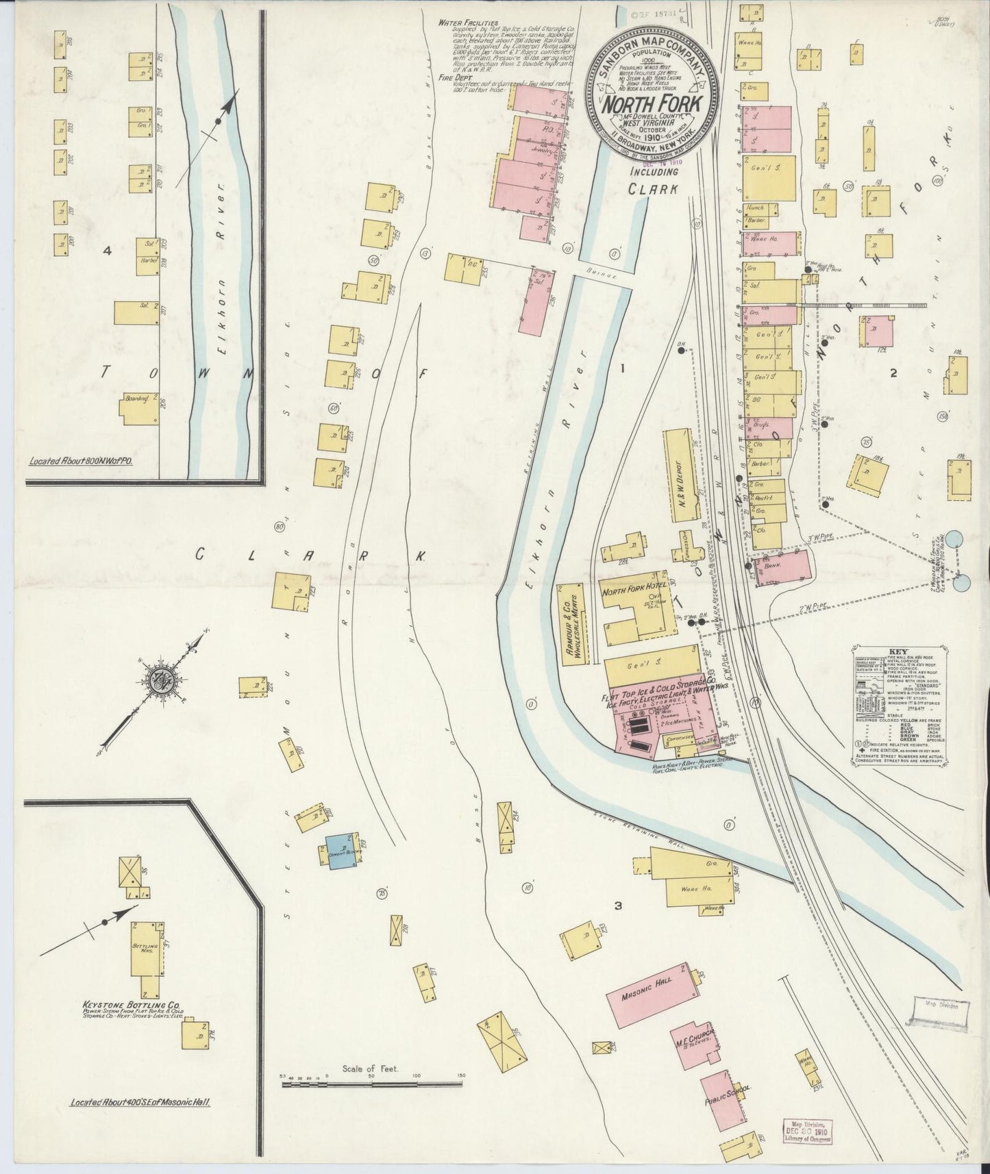 Sanborn Fire Insurance Map from Northfork, Mcdowell County, West Virginia. (1910) – Historic Sanborn Fire Insurance Map Print