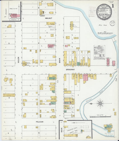 Sanborn Fire Insurance Map from Pelican Rapids, Otter Tail County, Minnesota (1899), Sheet #0001 - Historic Sanborn Fire Insurance Map Print, vintage old map wall art, antique decor, genealogy gift, Minnesota Minnesota map