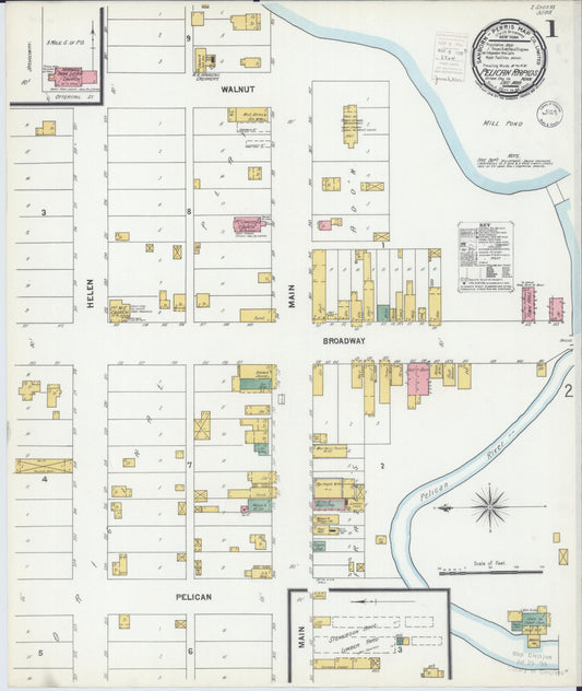 Sanborn Fire Insurance Map from Pelican Rapids, Otter Tail County, Minnesota (1899), Sheet #0001 - Historic Sanborn Fire Insurance Map Print, vintage old map wall art, antique decor, genealogy gift, Minnesota Minnesota map