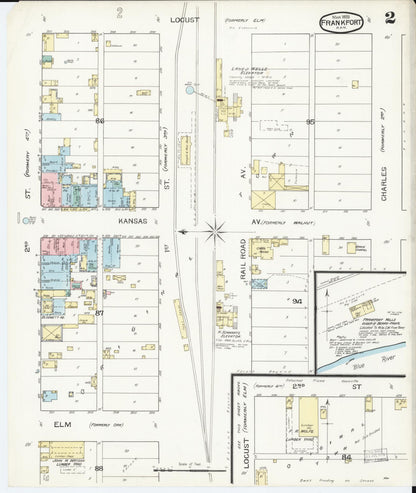 Sanborn Fire Insurance Map from Frankfort, Marshall County, Kansas (1893), Sheet #0002 - Complete Map Set gallery image, historic Sanborn map, vintage wall art, Kansas Kansas