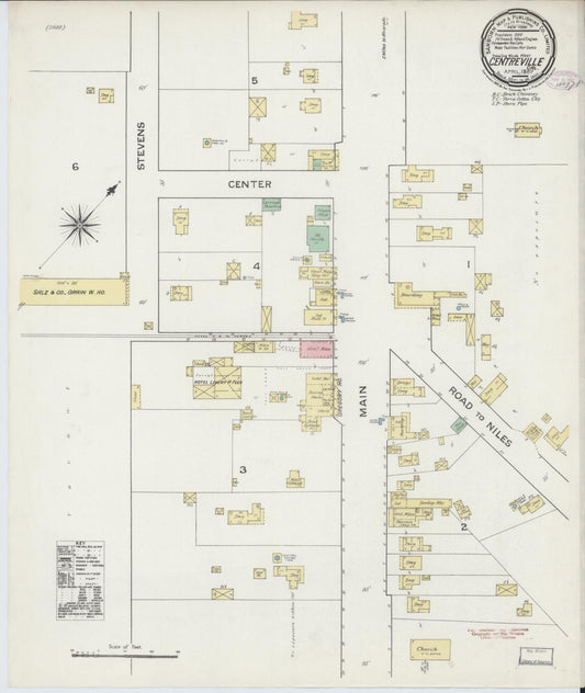 Sanborn Fire Insurance Map from Centerville, Alameda County, California (1887), Sheet #0001 - Historic Sanborn Fire Insurance Map Print, vintage old map wall art, antique decor, genealogy gift, California California map