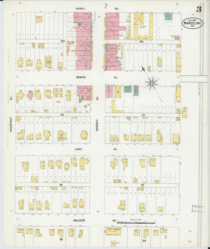 Sanborn Fire Insurance Map from Marceline, Linn County, Missouri (1902), Sheet #0003 - Complete Map Set gallery image, historic Sanborn map, vintage wall art, Missouri Missouri