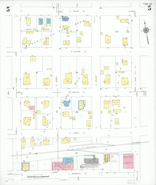 Sanborn Fire Insurance Map from Wynne, Cross County, Arkansas (1951), Sheet #0005 - Historic Sanborn Fire Insurance Map Print, vintage old map wall art, antique decor, genealogy gift, Arkansas Arkansas map