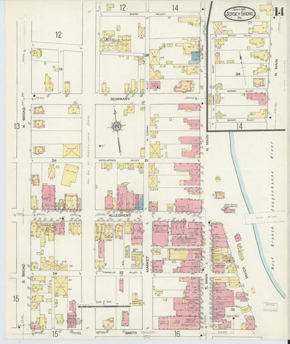 Sanborn Fire Insurance Map from Jersey Shore, Lycoming County, Pennsylvania (1913), Sheet #0014 - Complete Map Set gallery image, historic Sanborn map, vintage wall art, Pennsylvania Pennsylvania