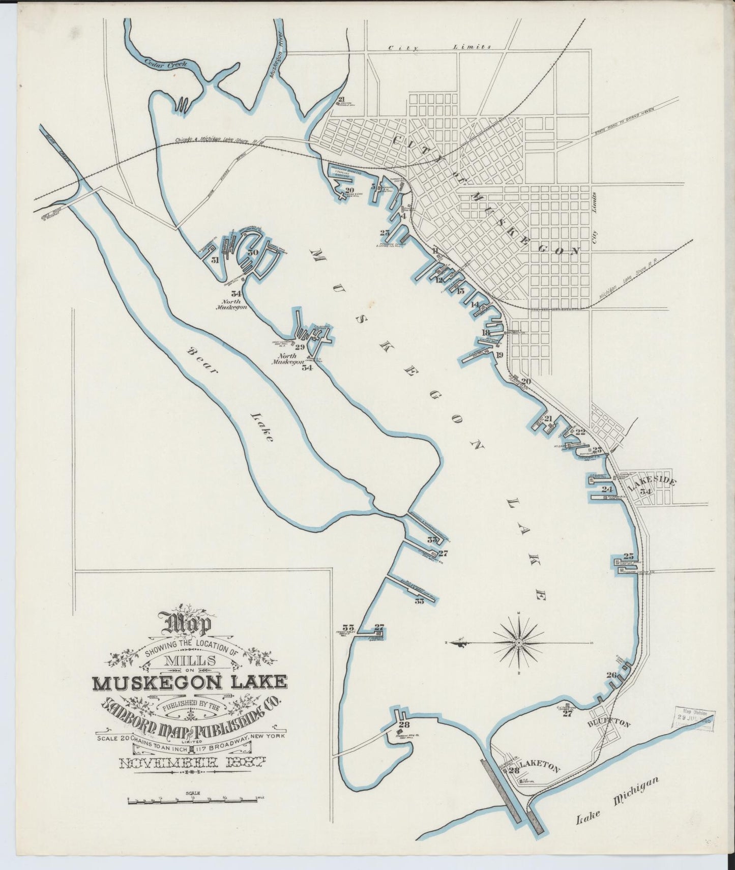 Sanborn Fire Insurance Map from Muskegon, Muskegon County, Michigan (1887), Sheet #0002 - Complete Map Set gallery image, historic Sanborn map, vintage wall art, Michigan Michigan