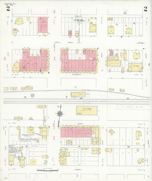 Sanborn Fire Insurance Map from Oakwood, Leon County, Texas (1939), Sheet #0002 - Historic Sanborn Fire Insurance Map Print, vintage old map wall art, antique decor, genealogy gift, Texas Texas map