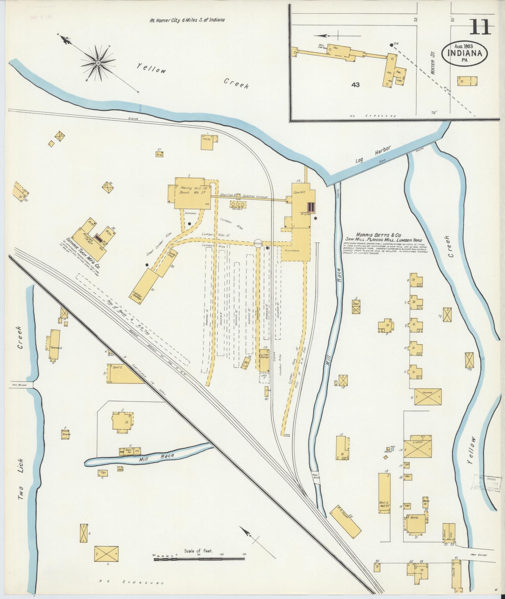 Sanborn Fire Insurance Map from Indiana, Indiana County, Pennsylvania (1903), Sheet #0011 - Complete Map Set gallery image, historic Sanborn map, vintage wall art, Pennsylvania Pennsylvania