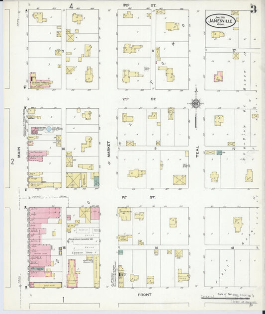 Sanborn Fire Insurance Map from Janesville, Waseca County, Minnesota (1910), Sheet #0003 - Historic Sanborn Fire Insurance Map Print, vintage old map wall art, antique decor, genealogy gift, Minnesota Minnesota map