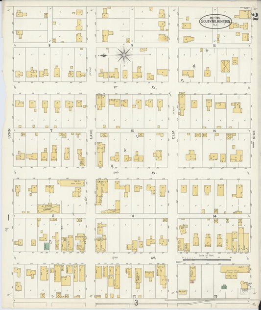 Sanborn Fire Insurance Map from South Wilmington, Grundy County, Illinois (1904), Sheet #0002 - Historic Sanborn Fire Insurance Map Print, vintage old map wall art, antique decor, genealogy gift, Illinois Illinois map