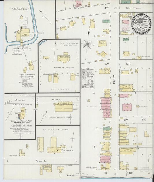 Sanborn Fire Insurance Map from Calhoun, Mclean County, Kentucky. (1893) – Historic Sanborn Fire Insurance Map Print