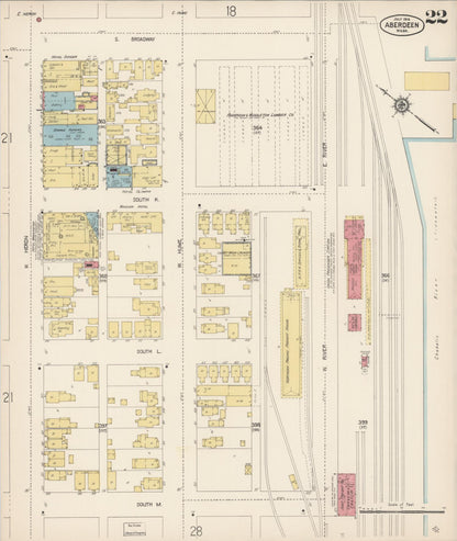Sanborn Fire Insurance Map from Aberdeen, Grays Harbor County, Washington (1914), Sheet #0022 - Complete Map Set gallery image, historic Sanborn map, vintage wall art, Washington Washington