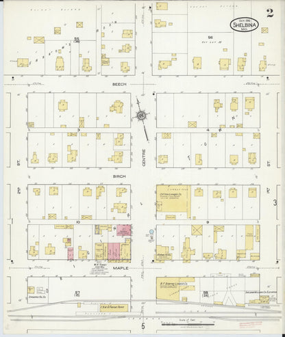 Sanborn Fire Insurance Map from Shelbina, Shelby County, Missouri (1916), Sheet #0002 - Complete Map Set gallery image, historic Sanborn map, vintage wall art, Missouri Missouri