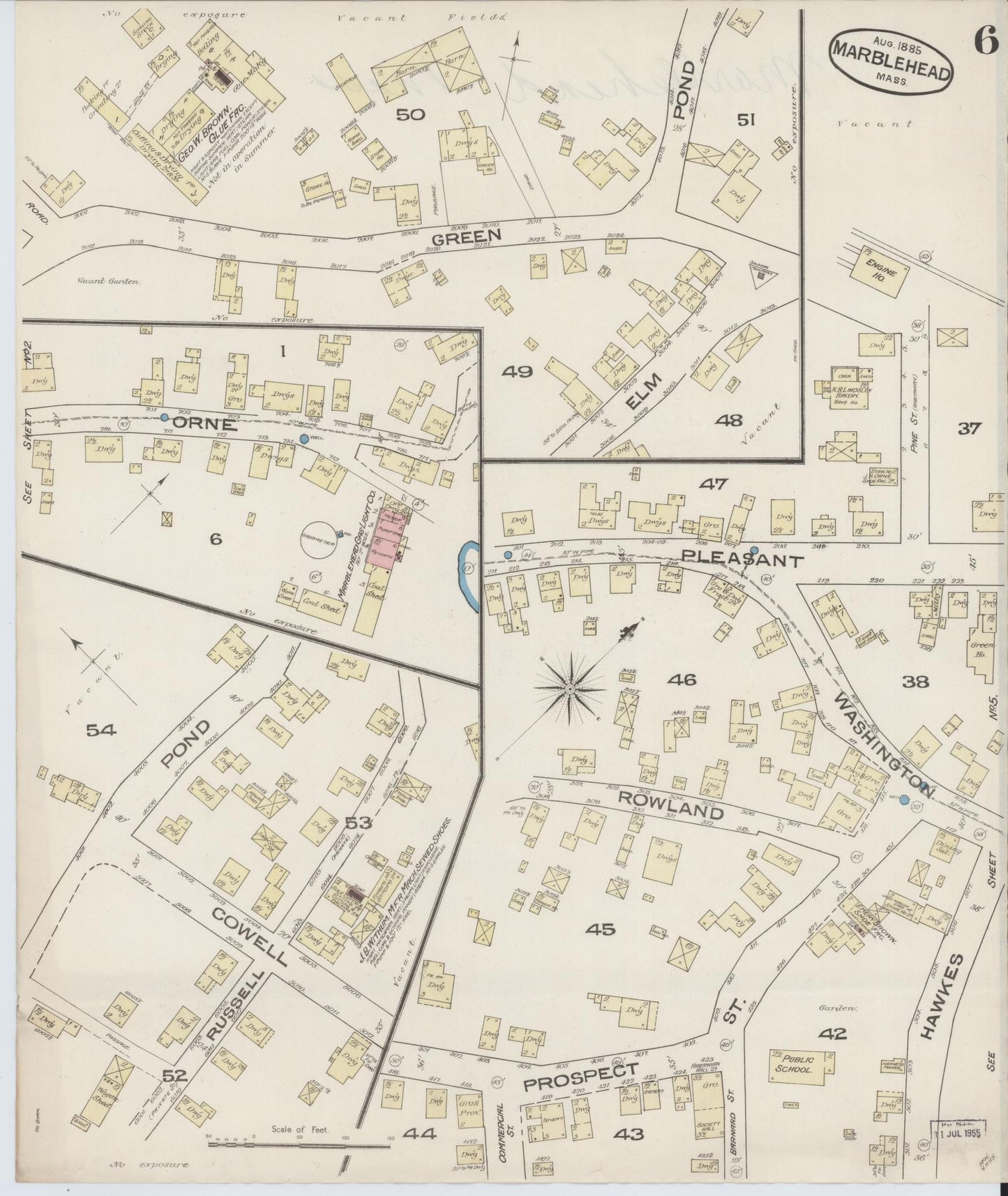 Sanborn Fire Insurance Map from Marblehead, Essex County, Massachusetts (1885), Sheet #0006 - Complete Map Set gallery image, historic Sanborn map, vintage wall art, Massachusetts Massachusetts