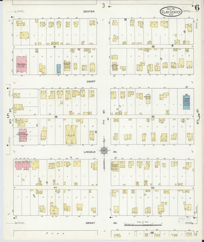 Sanborn Fire Insurance Map from Clay Center, Clay County, Kansas (1911), Sheet #0006 - Complete Map Set gallery image, historic Sanborn map, vintage wall art, Kansas Kansas