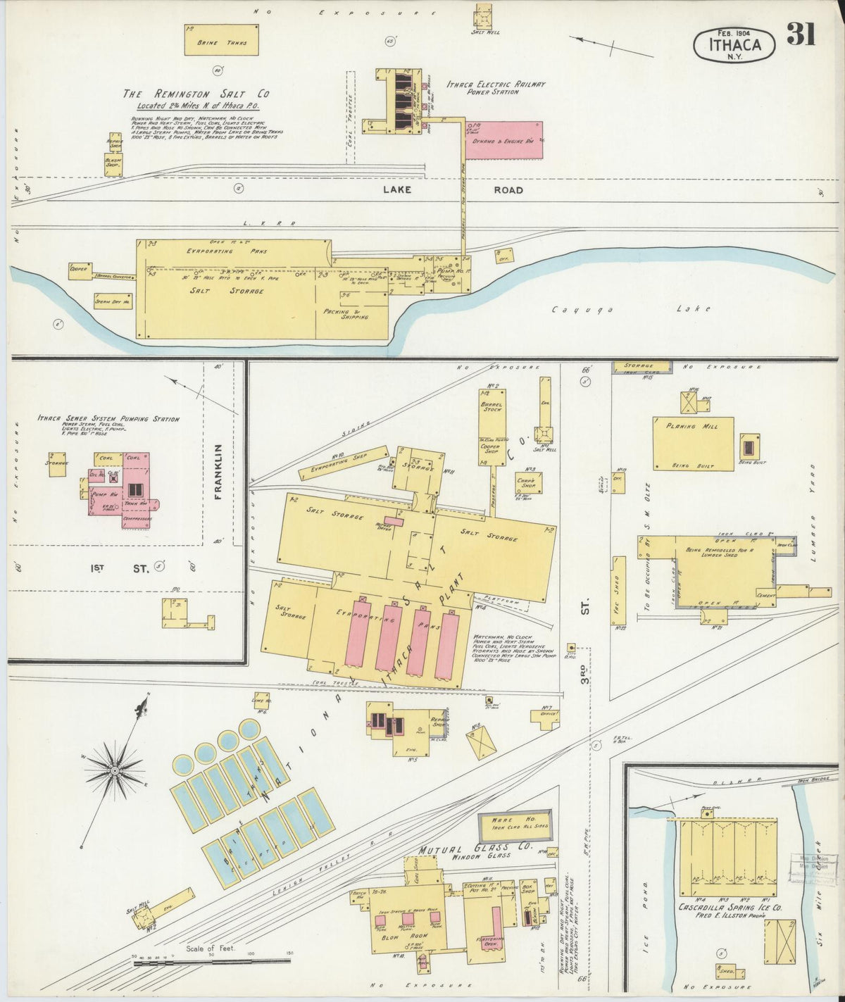 Sanborn Fire Insurance Map from Ithaca, Tompkins County, New York (1904), Sheet #0031 - Complete Map Set gallery image, historic Sanborn map, vintage wall art, New York New York