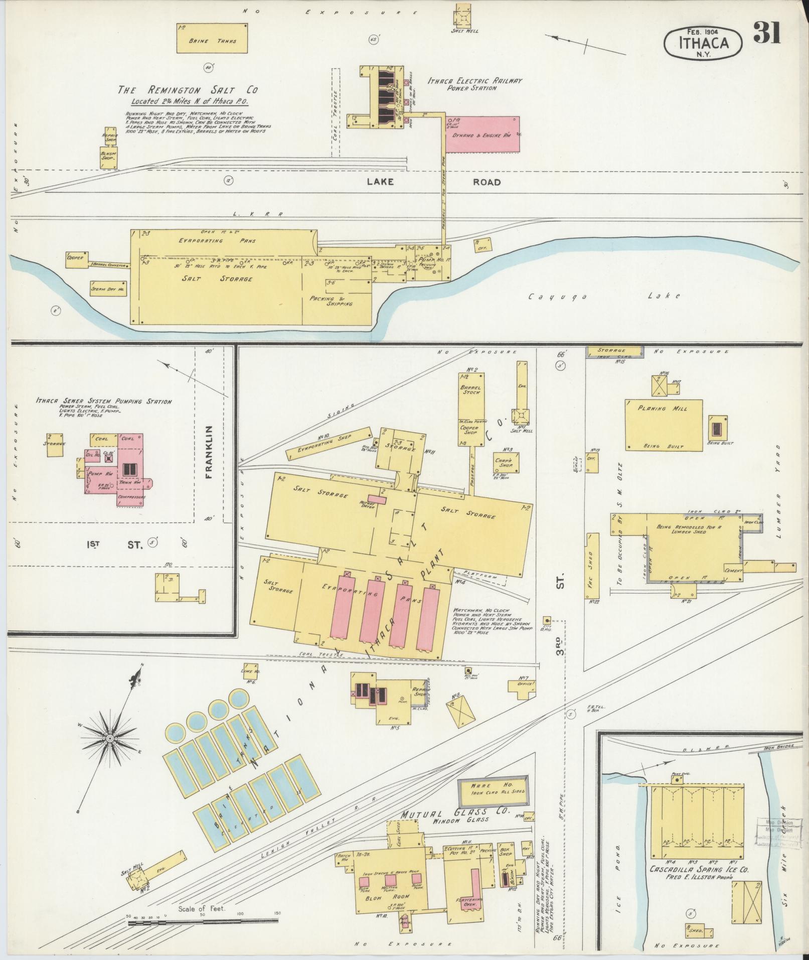 Sanborn Fire Insurance Map from Ithaca, Tompkins County, New York (1904), Sheet #0031 - Complete Map Set gallery image, historic Sanborn map, vintage wall art, New York New York