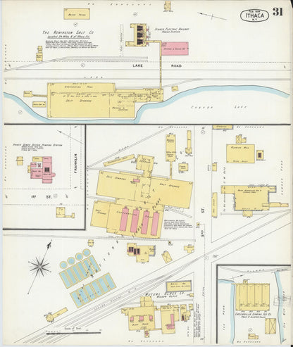 Sanborn Fire Insurance Map from Ithaca, Tompkins County, New York (1904), Sheet #0031 - Complete Map Set gallery image, historic Sanborn map, vintage wall art, New York New York