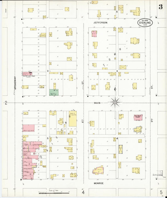 Sanborn Fire Insurance Map from Sterling, Rice County, Kansas (1899), Sheet #0003 - Historic Sanborn Fire Insurance Map Print, vintage old map wall art, antique decor, genealogy gift, Kansas Kansas map