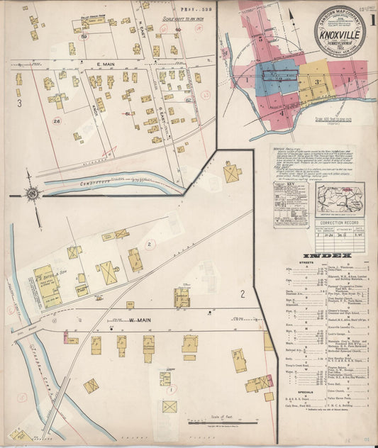 Sanborn Fire Insurance Map from Knoxville, Tioga County, Pennsylvania (1934), Sheet #0001 - Complete Map Set gallery image, historic Sanborn map, vintage wall art, Pennsylvania Pennsylvania