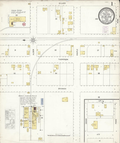Sanborn Fire Insurance Map from Auburn [see also Slaughter], King County, Washington (1904), Sheet #0001 - Complete Map Set gallery image, historic Sanborn map, vintage wall art, Washington Washington