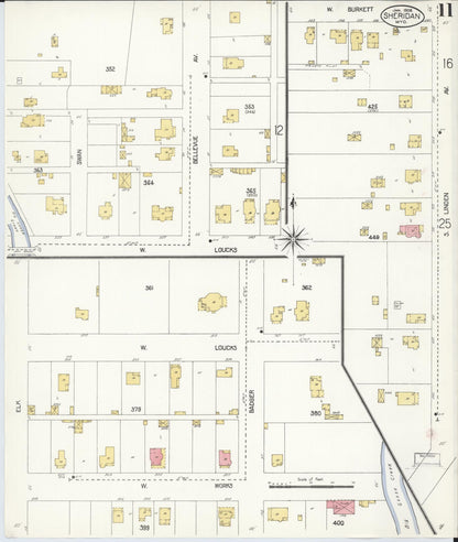 Sanborn Fire Insurance Map from Sheridan, Sheridan County, Wyoming (1908), Sheet #0011 - Complete Map Set gallery image, historic Sanborn map, vintage wall art, Wyoming Wyoming