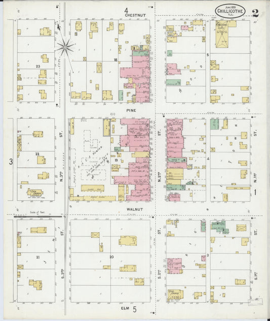 Sanborn Fire Insurance Map from Chillicothe, Peoria County, Illinois (1899), Sheet #0002 - Historic Sanborn Fire Insurance Map Print, vintage old map wall art, antique decor, genealogy gift, Illinois Illinois map