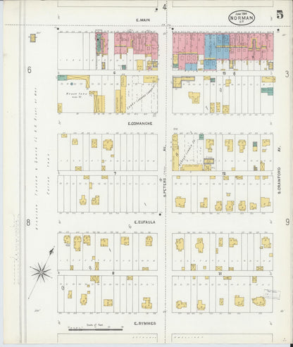 Sanborn Fire Insurance Map from Norman, Cleveland County, Oklahoma (1904), Sheet #0005 - Complete Map Set gallery image, historic Sanborn map, vintage wall art, Oklahoma Oklahoma