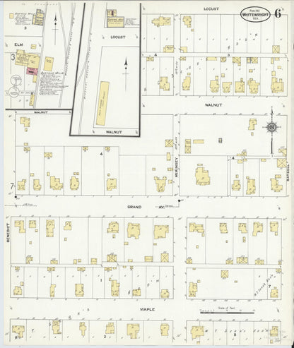 Sanborn Fire Insurance Map from Whitewright, Grayson County, Texas (1911), Sheet #0006 - Historic Sanborn Fire Insurance Map Print, vintage old map wall art, antique decor, genealogy gift, Texas Texas map