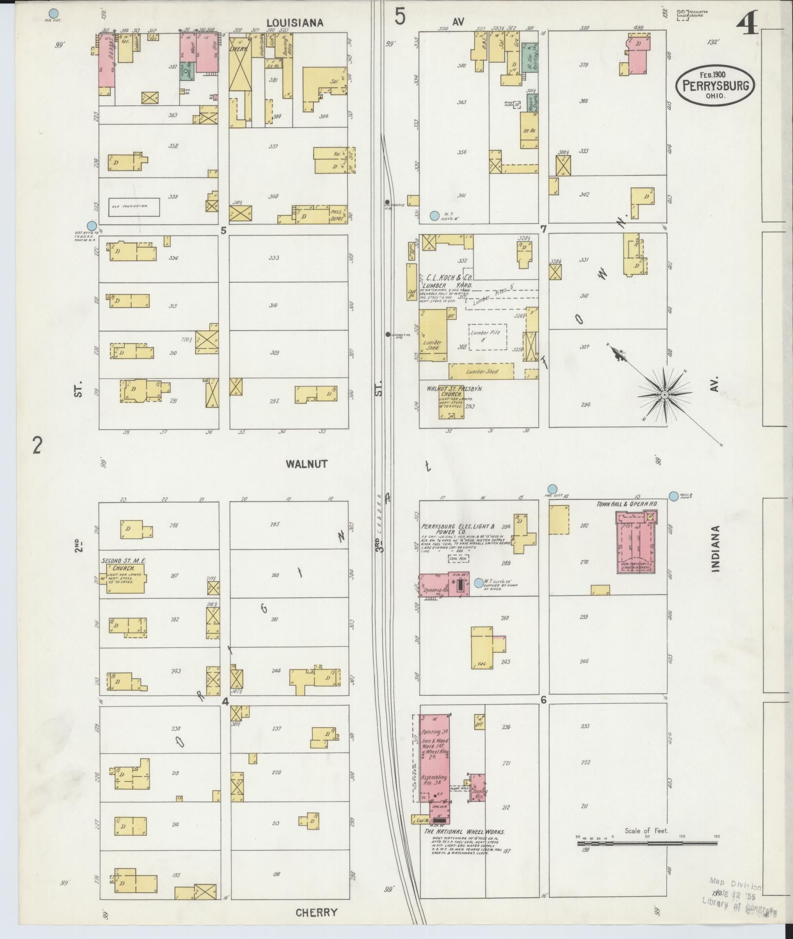 Sanborn Fire Insurance Map from Perrysburg, Wood County, Ohio (1900), Sheet #0004 - Historic Sanborn Fire Insurance Map Print, vintage old map wall art, antique decor, genealogy gift, Ohio Ohio map