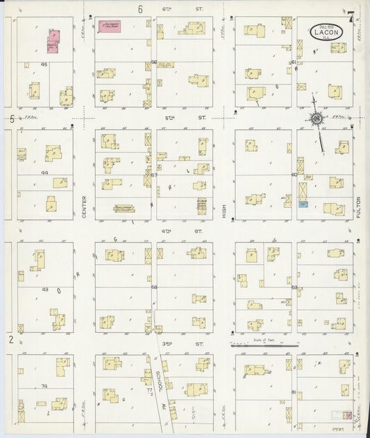 Sanborn Fire Insurance Map from Lacon, Marshall County, Illinois (1913), Sheet #0007 - Historic Sanborn Fire Insurance Map Print, vintage old map wall art, antique decor, genealogy gift, Illinois Illinois map