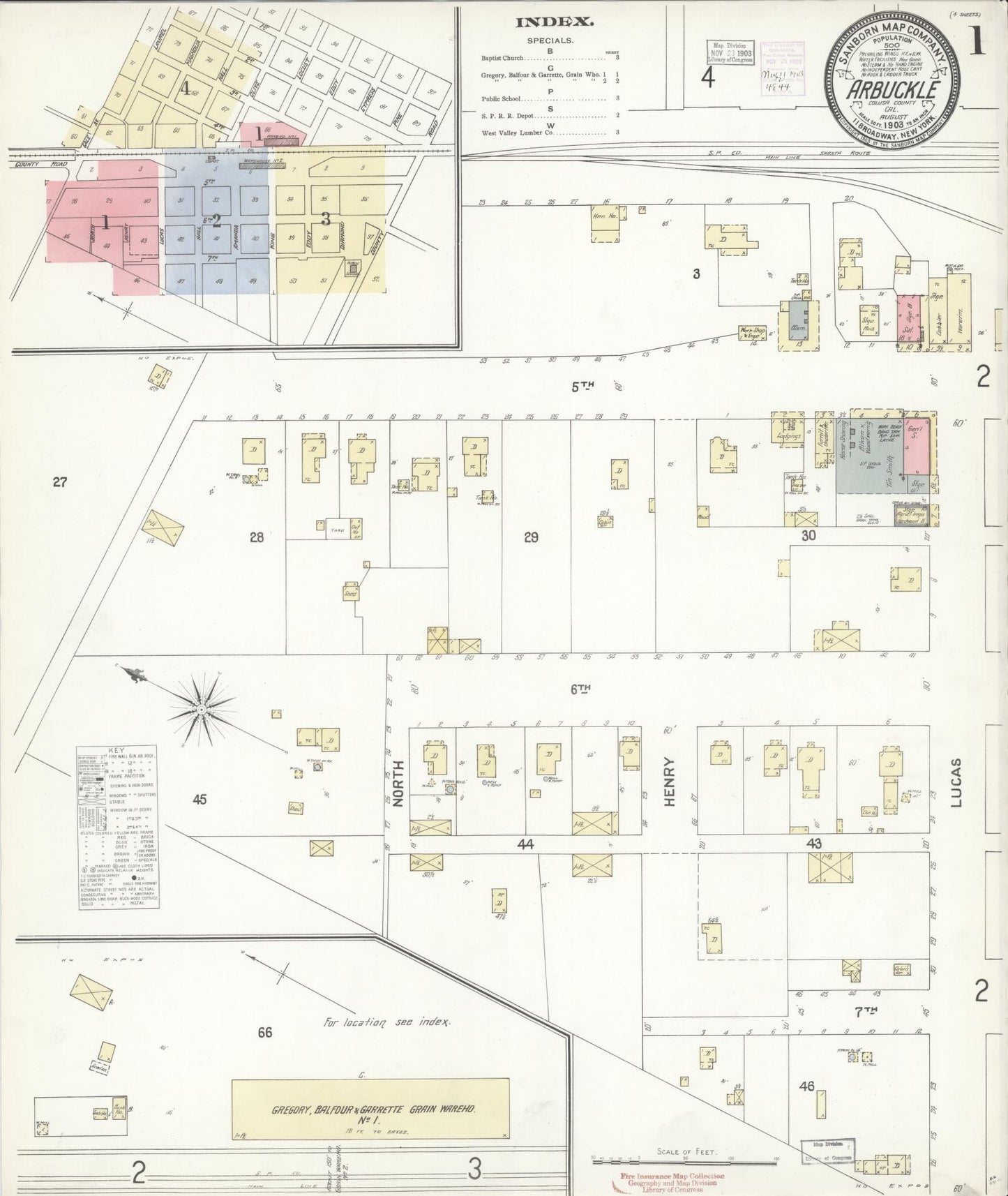 Sanborn Fire Insurance Map from Arbuckle, Colusa County, California (1903), Sheet #0001 - Historic Sanborn Fire Insurance Map Print, vintage old map wall art, antique decor, genealogy gift, California California map