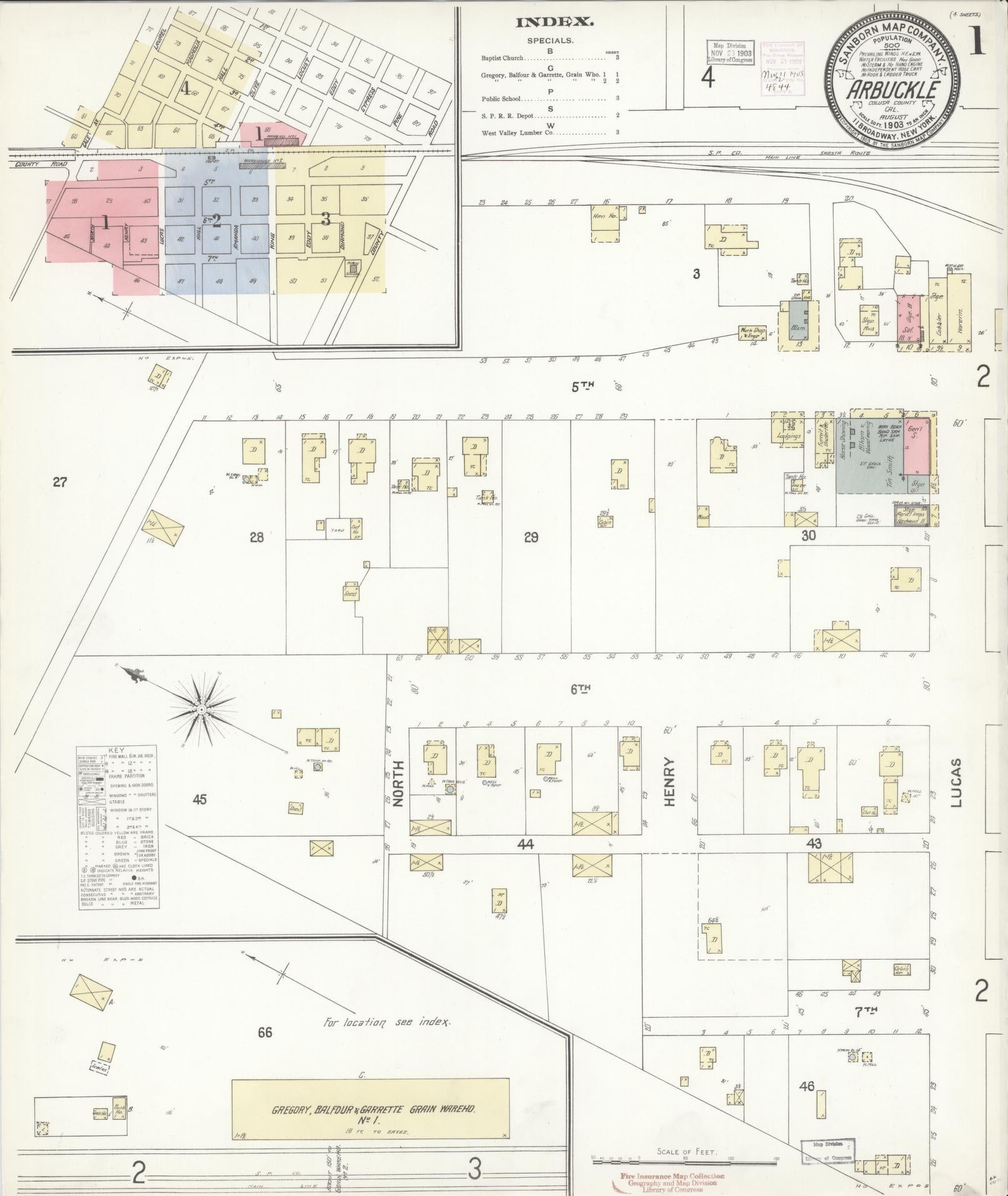Sanborn Fire Insurance Map from Arbuckle, Colusa County, California (1903), Sheet #0001 - Historic Sanborn Fire Insurance Map Print, vintage old map wall art, antique decor, genealogy gift, California California map
