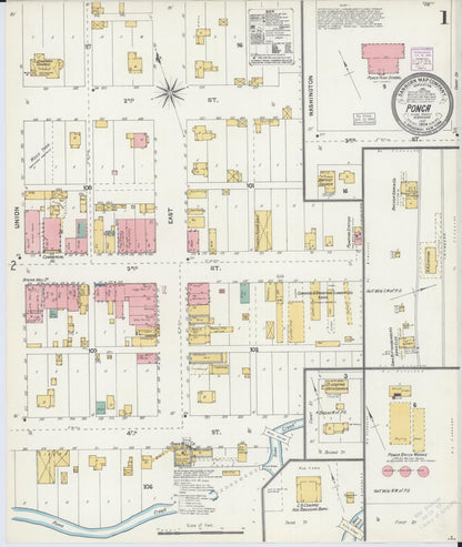 Sanborn Fire Insurance Map from Ponca, Dixon County, Nebraska (1904), Sheet #0001 - Complete Map Set gallery image, historic Sanborn map, vintage wall art, Nebraska Nebraska