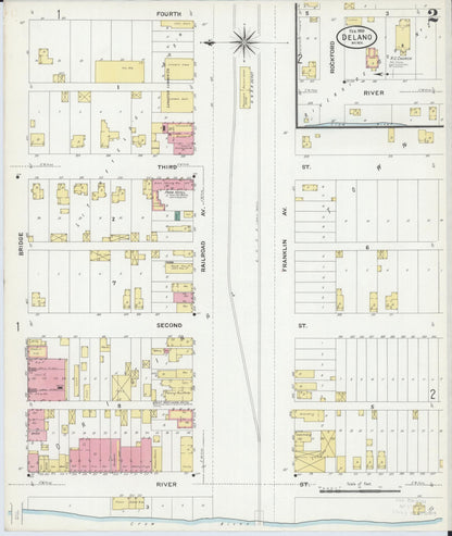 Sanborn Fire Insurance Map from Delano, Wright County, Minnesota (1909), Sheet #0002 - Complete Map Set gallery image, historic Sanborn map, vintage wall art, Minnesota Minnesota