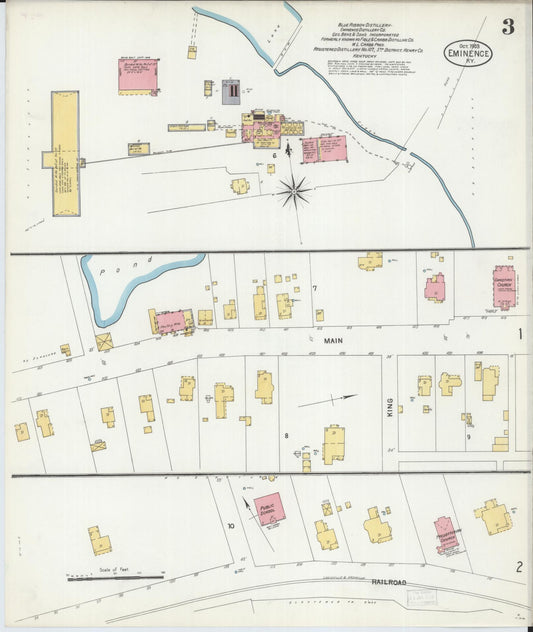 Sanborn Fire Insurance Map from Eminence, Henry County, Kentucky (1903), Sheet #0003 - Historic Sanborn Fire Insurance Map Print, vintage old map wall art, antique decor, genealogy gift, Kentucky Kentucky map