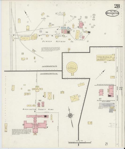 Sanborn Fire Insurance Map from Washington, Washington County, Pennsylvania (1914), Sheet #0028 - Historic Sanborn Fire Insurance Map Print, vintage old map wall art, antique decor, genealogy gift, Pennsylvania Pennsylvania map