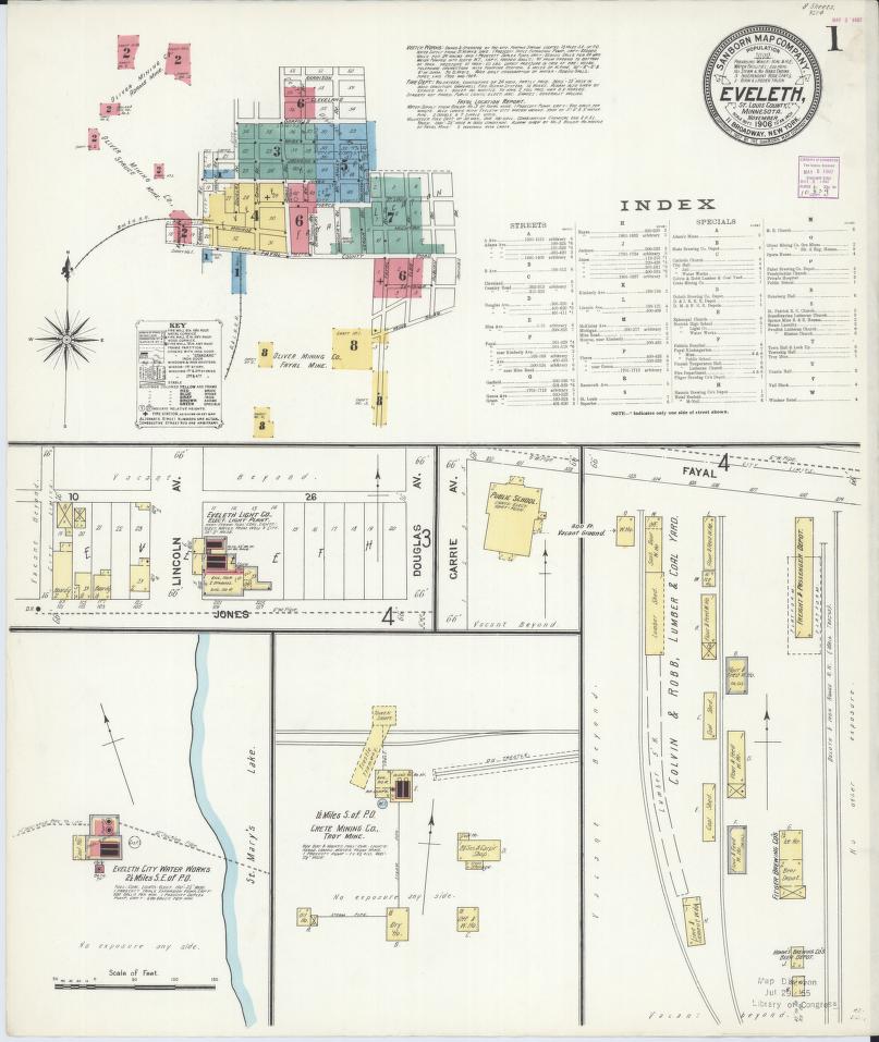 Sanborn Fire Insurance Map from Eveleth, Saint Louis County, Minnesota. (1906) – Map View