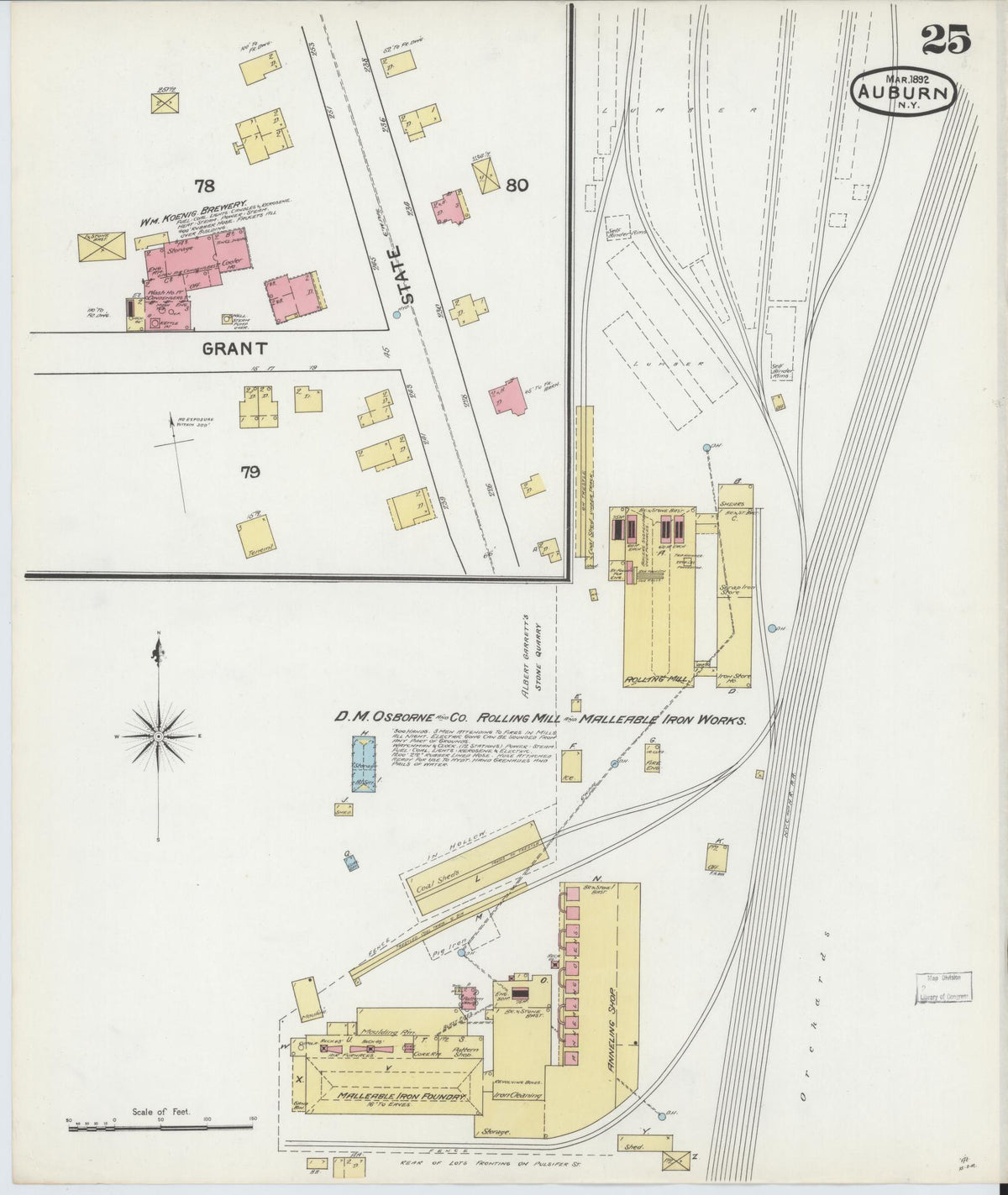 Sanborn Fire Insurance Map from Auburn, Cayuga County, New York (1892), Sheet #0025 - Complete Map Set gallery image, historic Sanborn map, vintage wall art, New York New York