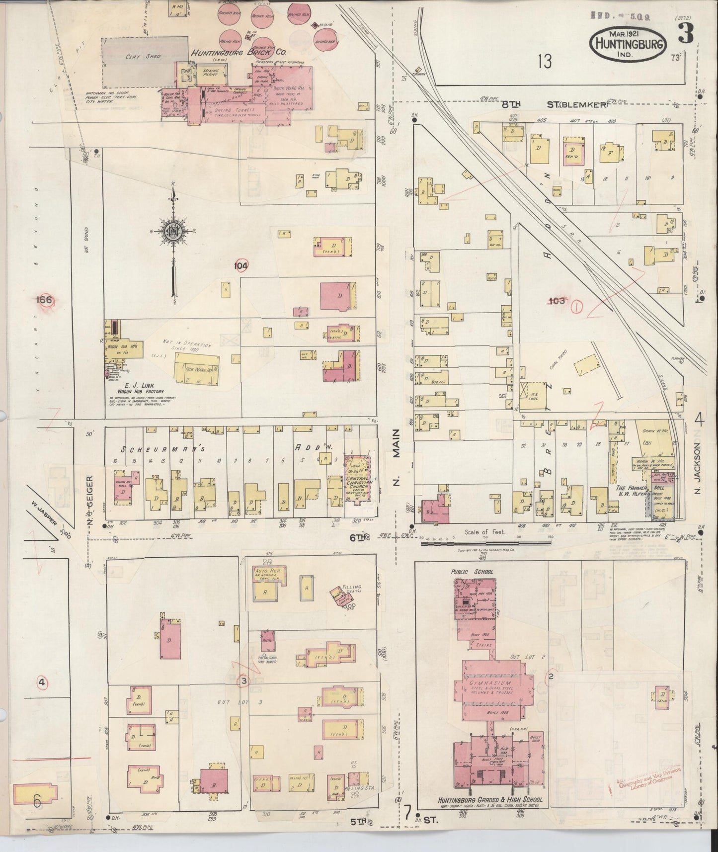 Sanborn Fire Insurance Map from Huntingburg, Dubois County, Indiana (1949), Sheet #0003 - Complete Map Set gallery image, historic Sanborn map, vintage wall art, Indiana Indiana