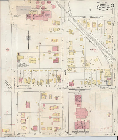 Sanborn Fire Insurance Map from Huntingburg, Dubois County, Indiana (1949), Sheet #0003 - Complete Map Set gallery image, historic Sanborn map, vintage wall art, Indiana Indiana