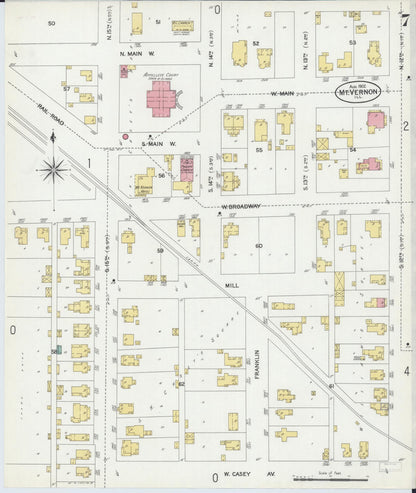 Sanborn Fire Insurance Map from Mount Vernon, Jefferson County, Illinois (1902), Sheet #0007 - Historic Sanborn Fire Insurance Map Print, vintage old map wall art, antique decor, genealogy gift, Illinois Illinois map