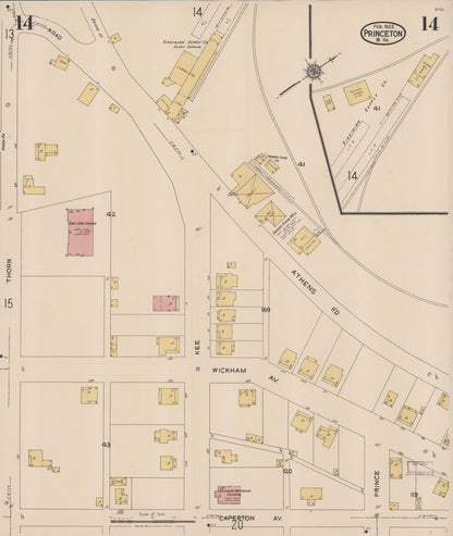 Sanborn Fire Insurance Map from Princeton, Mercer County, West Virginia (1923), Sheet #0014 - Complete Map Set gallery image, historic Sanborn map, vintage wall art, West Virginia West Virginia