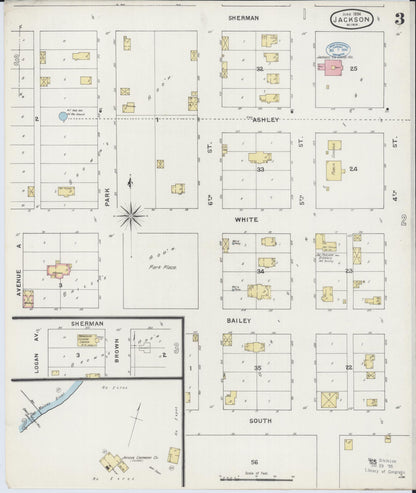 Sanborn Fire Insurance Map from Jackson, Jackson County, Minnesota (1894), Sheet #0003 - Complete Map Set gallery image, historic Sanborn map, vintage wall art, Minnesota Minnesota