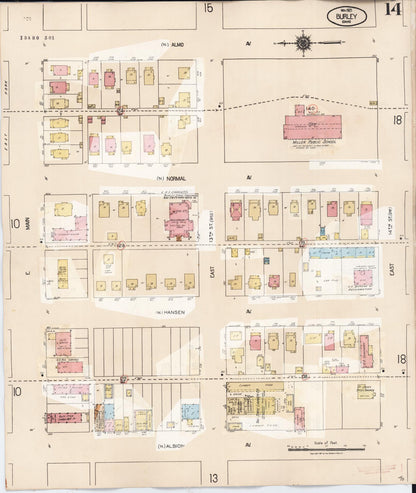 Sanborn Fire Insurance Map from Burley, Cassia County, Idaho (1949), Sheet #0014 - Complete Map Set gallery image, historic Sanborn map, vintage wall art, Idaho Idaho