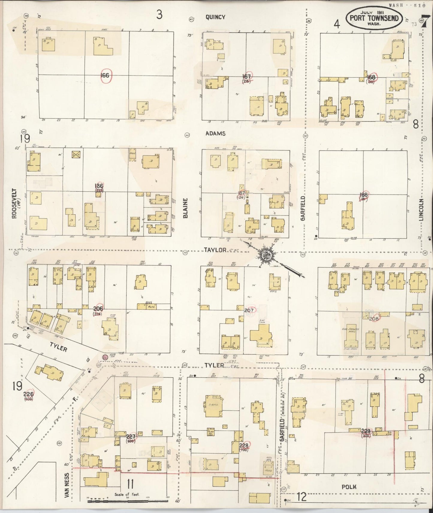 Sanborn Fire Insurance Map from Port Townsend, Jefferson County, Washington (1949), Sheet #0007 - Complete Map Set gallery image, historic Sanborn map, vintage wall art, Washington Washington