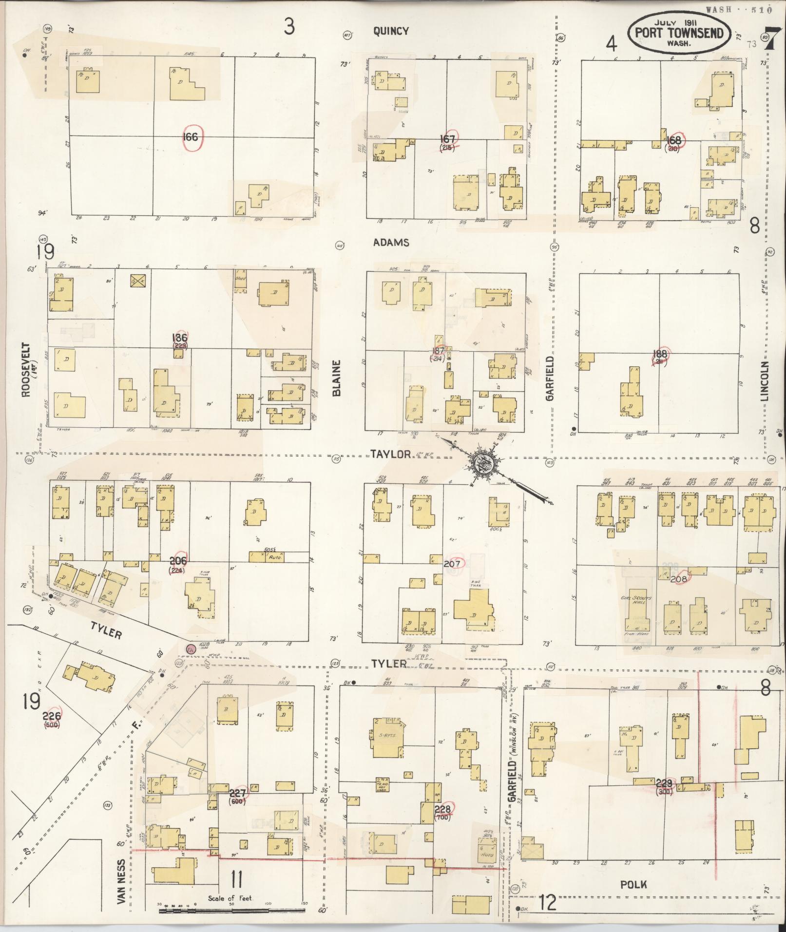Sanborn Fire Insurance Map from Port Townsend, Jefferson County, Washington (1949), Sheet #0007 - Complete Map Set gallery image, historic Sanborn map, vintage wall art, Washington Washington