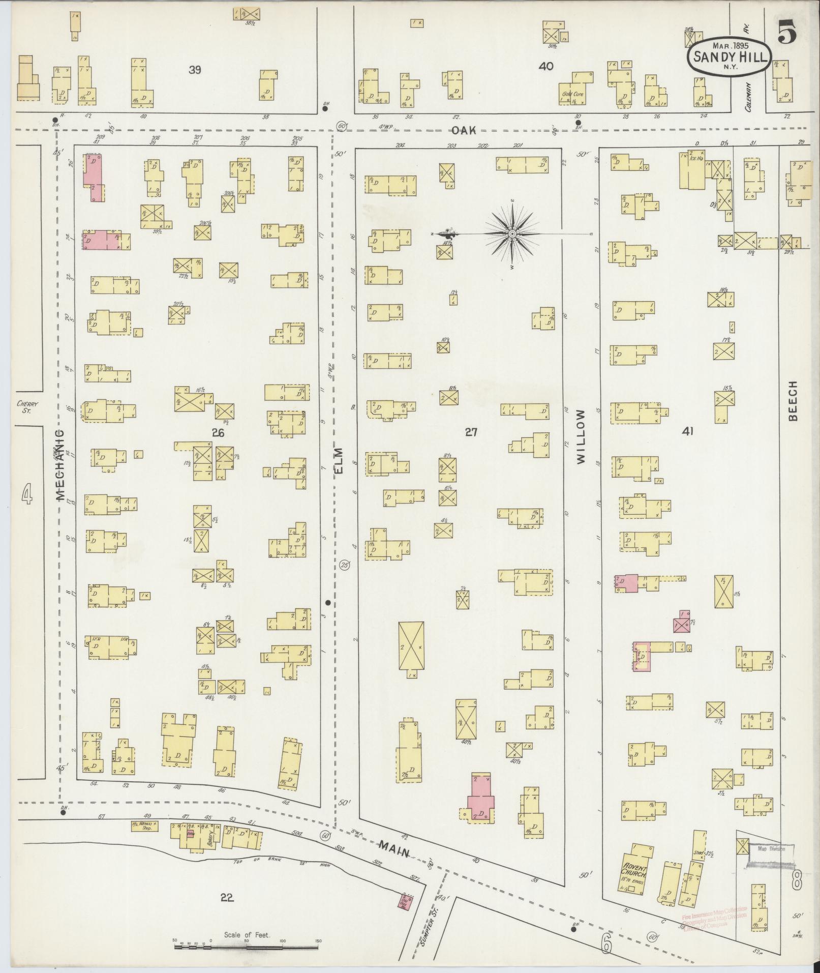 Sanborn Fire Insurance Map from Sandy Hill, Washington County, New York (1895), Sheet #0005 - Complete Map Set gallery image, historic Sanborn map, vintage wall art, New York New York